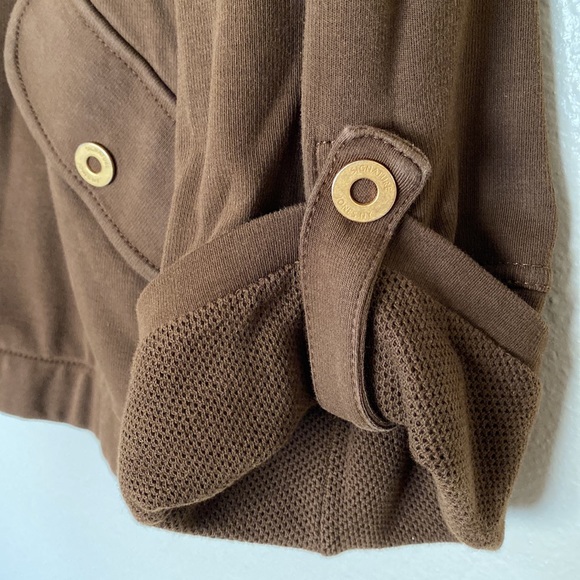 Jones New York Signature| Womens Jacket 3/4 Sleeve Brown Gold Snaps - Picture 4 of 14